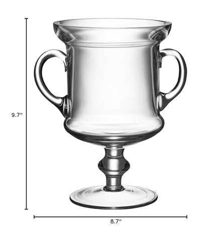 10-Inch Trophy Cup with Handles - European Quality Glass