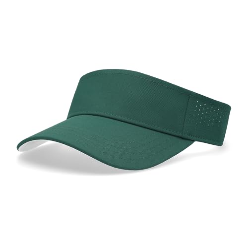 Pacific Headwear Perforated Visor Powered by Coolcore, One Size, Dark Green/White
