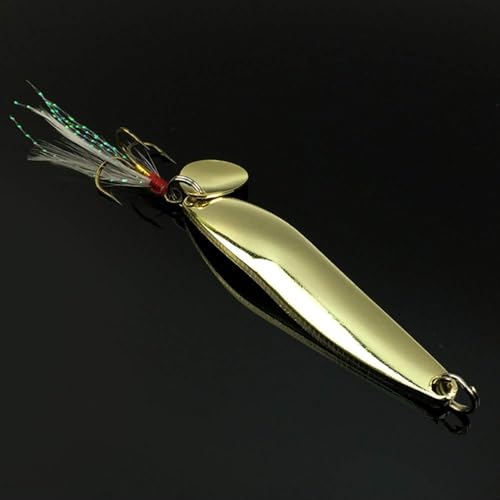 4pcs Metal Fishing Jigs - Sinking Spoons with Treble Hooks
