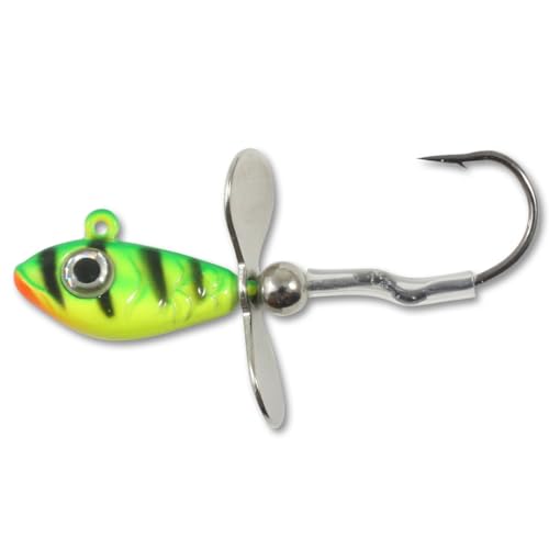 Whistler Jig Fishing Lure with Propeller Blade - UV Firetiger, 3/8 Oz