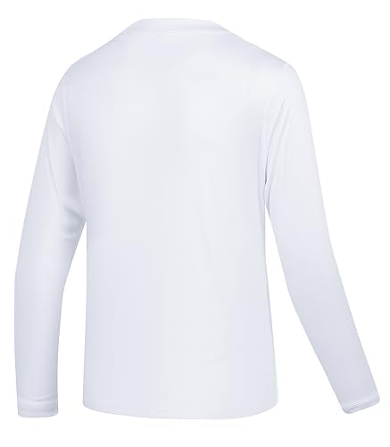 Runceptual X-Large Boys & Girls White UPF 50+ Long Sleeve Rash Guard Youth Swim Shirt