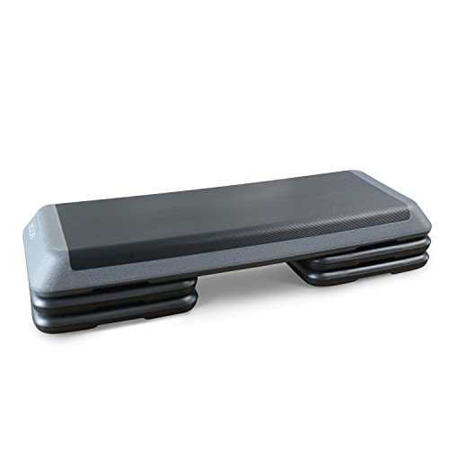 Adjustable Aerobic Step Platform with Risers - Gray