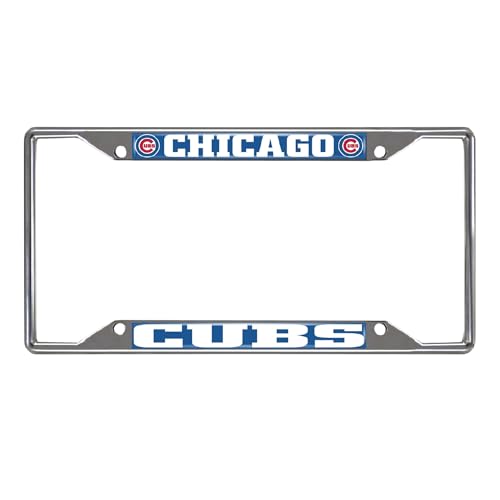 Chrome Metal License Plate Frame - Chicago Cubs - One Size