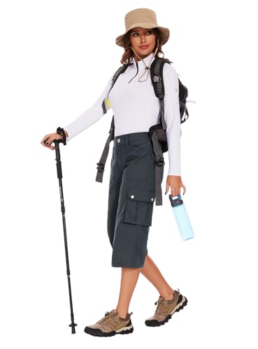 Moosehill Women's Cargo Capris Pants Lightweight Comfortable