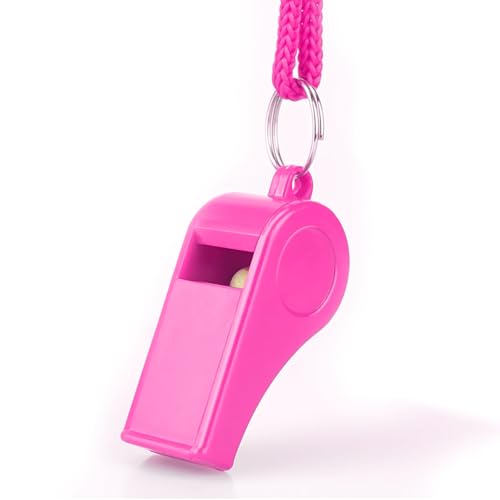 Loud Pink Sports Whistle with Lanyard – Clear Sound for Coaches & Safety