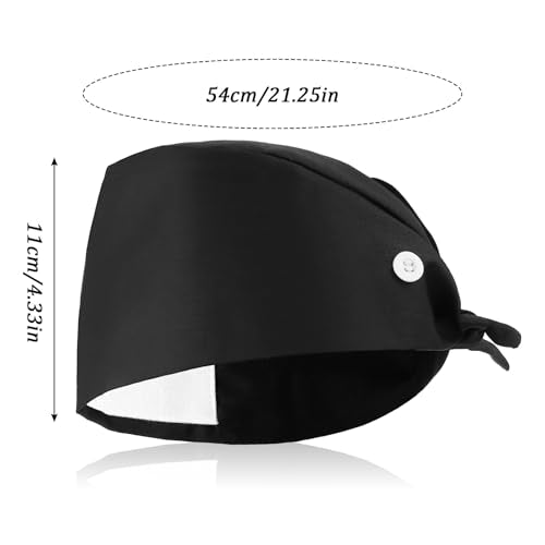 Adjustable Black Working Cap with Button & Sweatband