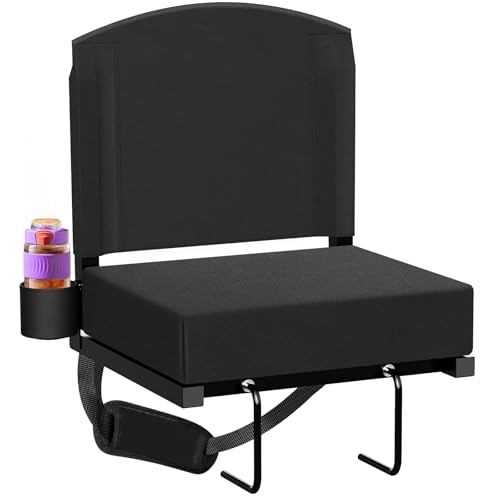 Portable Stadium Seat with Back Support - Black