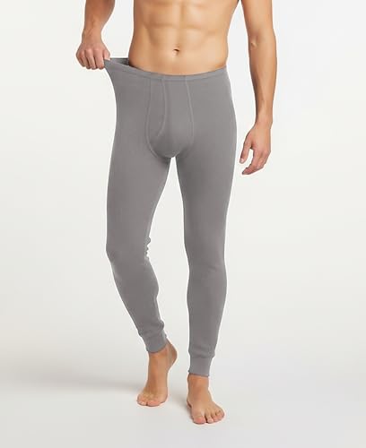 Andrew Scott Men's Thermal Waffle Underwear Bottoms 3 Pack Medium Denim Charcoal Grey