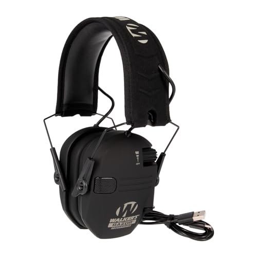 Walker's Razor Rechargeable Hearing Protection Earmuffs - Black
