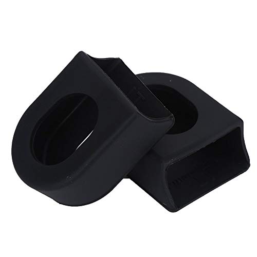 Bicycle Crank Arm Boots - Soft Silicone Sleeve Crank Protectors (Black, Pack of 2)