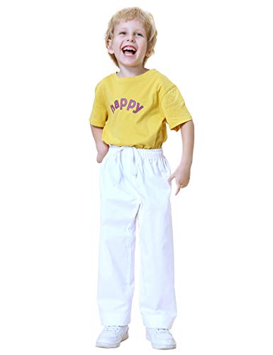 TOPTIE White Adult Kids Karate Pants Martial Arts Uniform for Training