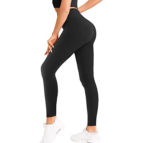 High Waisted Ultra Soft Leggings for Women - Large-X-Large Black