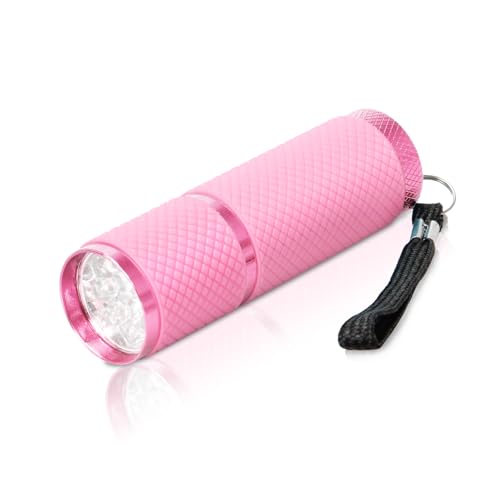 Mini Pink LED Flashlight - 9 Super Bright Glow in Dark