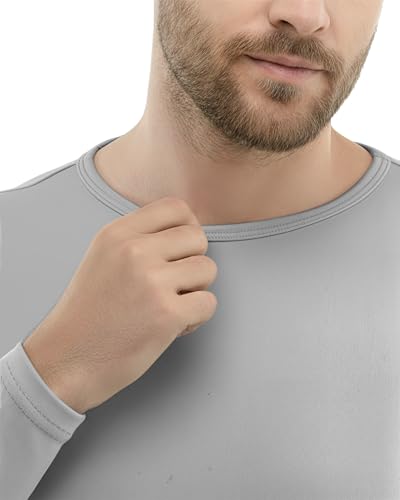 Men's Thermal Underwear Set Small Medium Grey 4-Way Stretch Base Layer