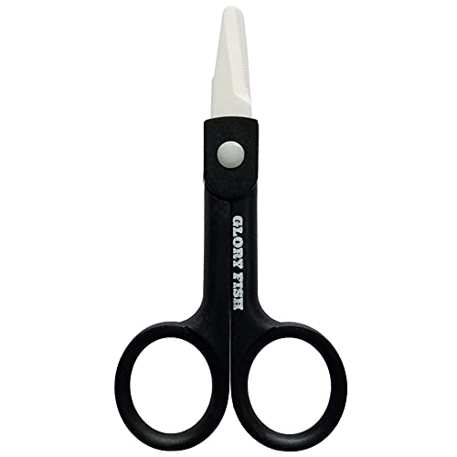 Ceramic Fishing Scissors Black 4.7 Inch Line Cutting Tool for Saltwater & Freshwater