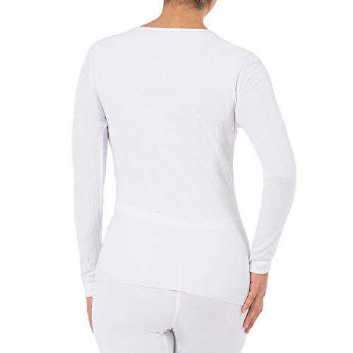 Women's Micro Waffle Thermal Underwear Tee - 2 Pack, Medium White