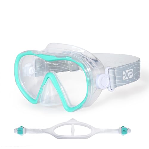 EXP VISION Aqua Dive Mask with Anti-Fog Wide View Snorkeling Goggles - Adult, Tempered Glass, Nose Cover