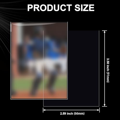 1000 Counts Baseball Trading Card Sleeves - Clear Plastic Protectors - White