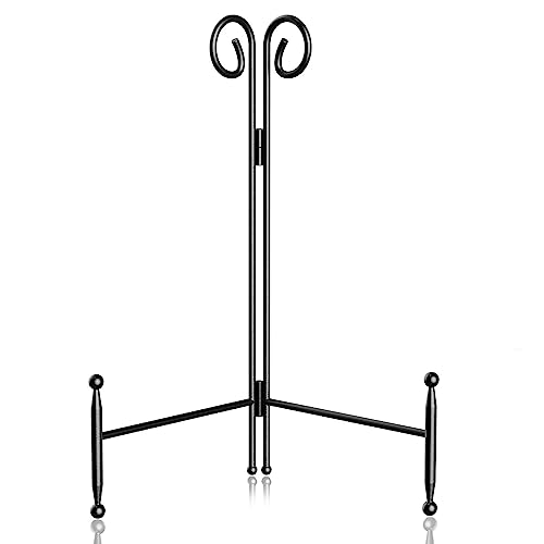 6 Inch Black Iron Plate Holder Display Stand - 1 Pack