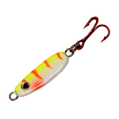Forage Minnow Ice Fishing Jigging Spoon - 1/4 oz - UV Electric Perch