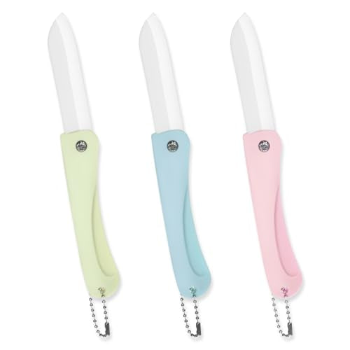 3-Piece Ceramic Folding Knife Set - Ultra Sharp & Portable