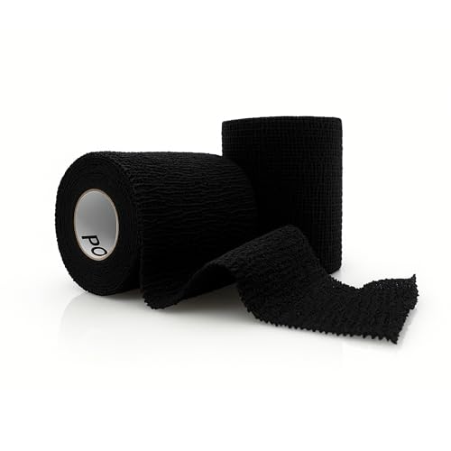OVIK Health PowerFlex Self-Adhering Sports Wrap Black 2 Inch 2 Pack for Injury Prevention