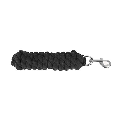HORZE Basic Cotton Horse Lead Rope - 7ft Black, Durable Stable Tackle