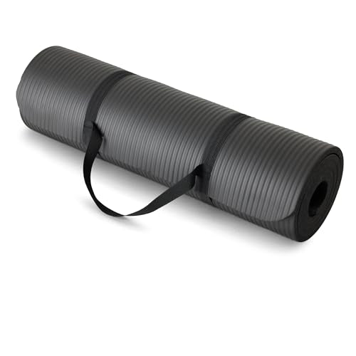 Extra Thick Yoga Mat with Carrying Strap - 1/2 Inch NBR Foam