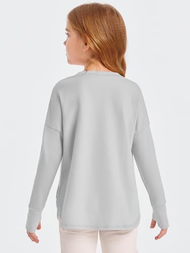 Kids Long Sleeve Active Quick Dry Athletic Shirt - 10-12 Years Grey