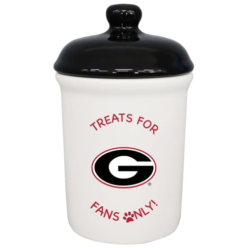 Ceramic Pet Treat Canister - University of Georgia - NCAA Licensed