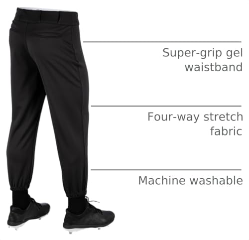 Champro Boys' Triple Crown Classic Baseball Pants Medium Black