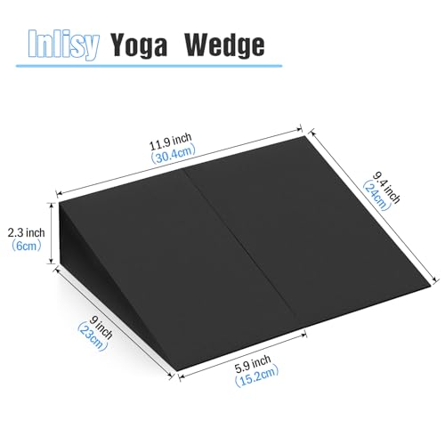Foam Wedge Slant Board for Yoga - 2 Pcs Black Calf Stretcher
