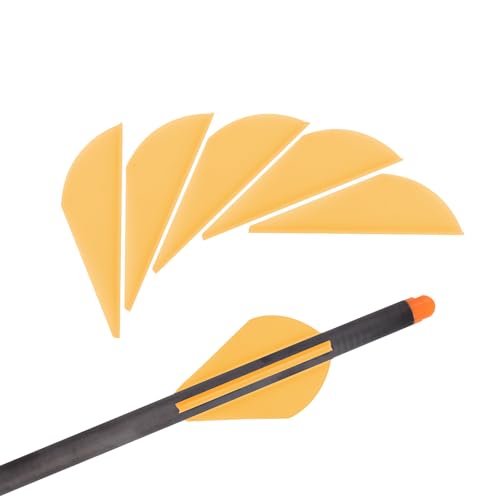 2-Inch TPU Arrow Vanes for Archery - Durable DIY Fletching Set - 50PK Yellow