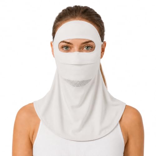 Enignic Light Grey Face Cover UPF 50+ UV Mask for Golf Hiking Outdoor