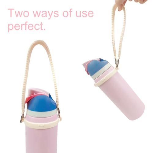 Silicone Water Bottle Carrier Strap - Black, Fits 8-40oz Tumblers