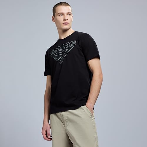Short Sleeve Graphic Logo T-Shirt - Win Or Go Home, Medium, Black