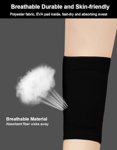 Knee Pads for Men & Women - Soft Protective Gear for Dance, Volleyball, Basketball - Medium Black