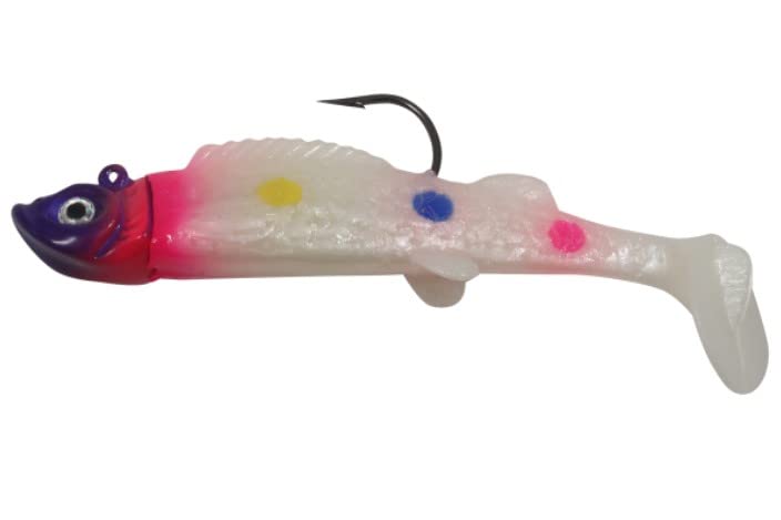 Mimic Minnow Jig with Holographic Shad Tail - Purple Wonder, 3/8 Oz