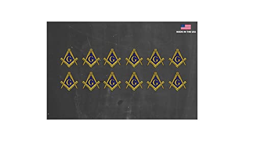 Masonic Compass Vinyl Decal Sticker - 1.5" for Cars, Laptops