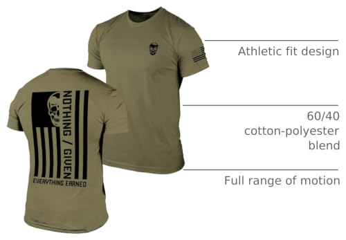 Gymreapers Valor Moisture-Wicking Men's Workout T-Shirt Large Military Green