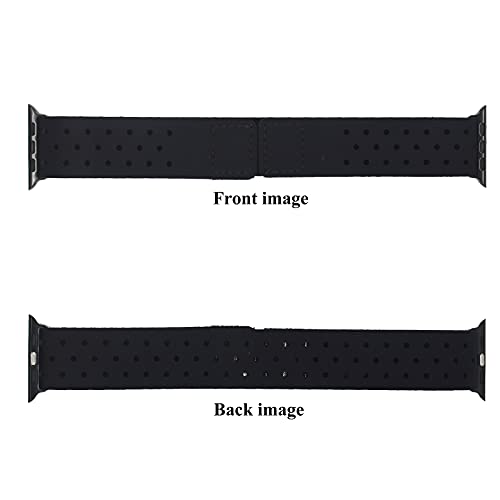Breathable Hook and Loop Armband for Apple Watch - Black, 42mm/44mm/45mm/49mm, X-Large