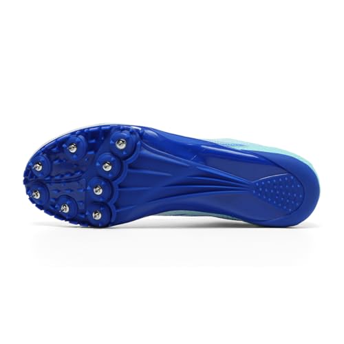 WESHIRUN Track and Field Shoes Men Women Kids 7.5 Women / 6 Men Blue Spikes