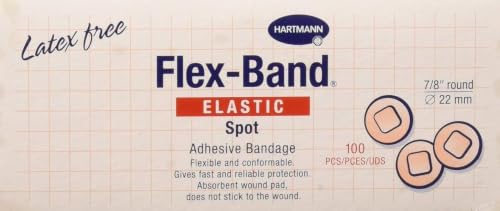 Adhesive Fabric Bandages, 7/8" Round, Box of 100 - Latex-Free
