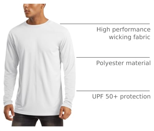 Men's Long Sleeve Athletic Shirt with UPF 50+ Sun Protection