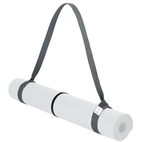 Yoga Mat Carrier Strap - Adjustable Thick Sling for Large Mats - Grey