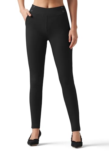 Willit Women's High-Waisted Yoga Dress Pants 28in Inseam Medium Black Skinny Leggings