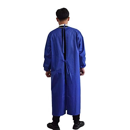Waterproof Aprons with Long Sleeves, Chemical Resistant Aprons for men MD008Blue