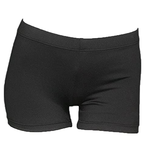 Girls' Sparkle Dance Gymnastics Shorts - Black, 7-8 Years