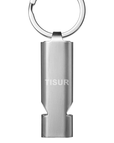 Emergency Whistle Keychain - Loud Stainless Steel (1-Pack)