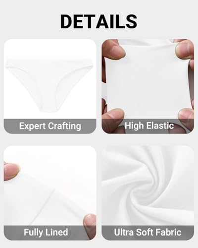 Women Low Rise Bikini Bottoms Small White Moderate Coverage Swimsuit Bottoms